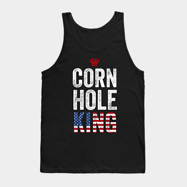 Cornhole King Shirt American Bean Bag Toss Winner Champion Tank Top by Happy Lime